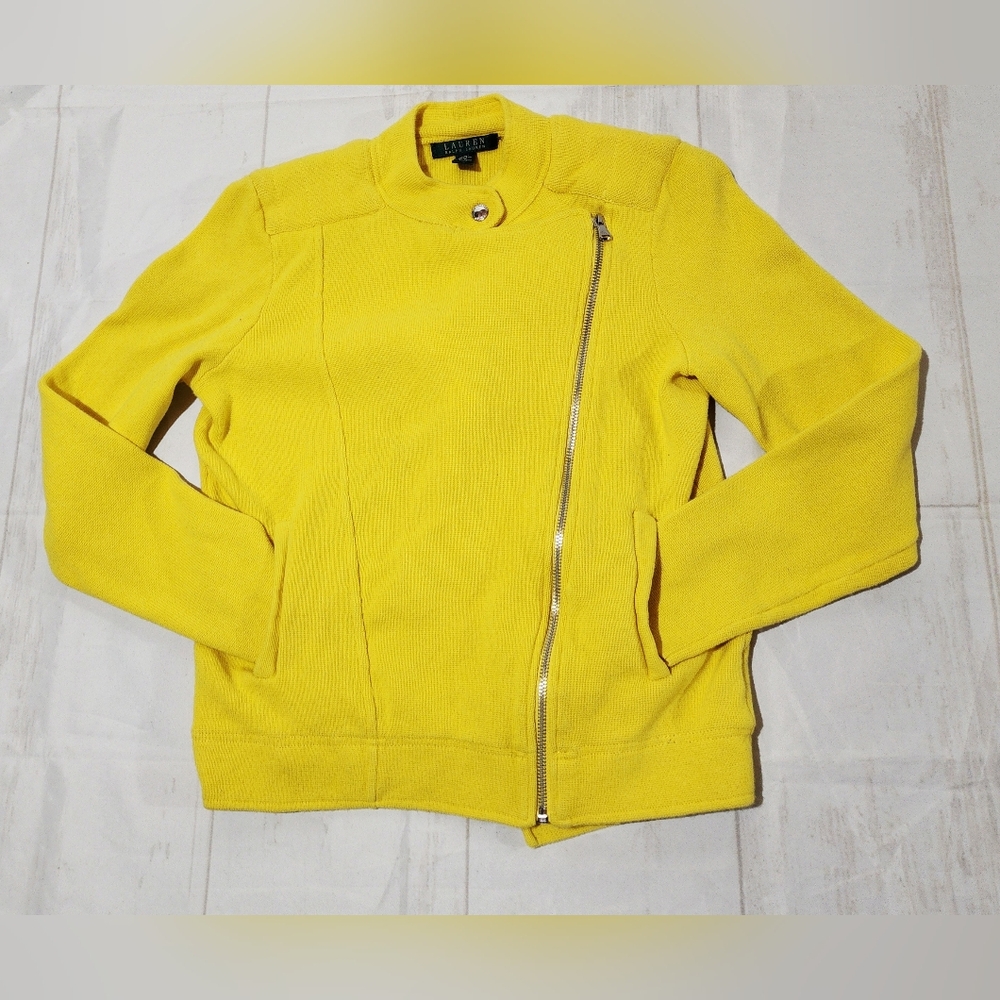 🔥SOLD🔥 Lauren Ralph Lauren Asymmetrical Yellow Cardigan